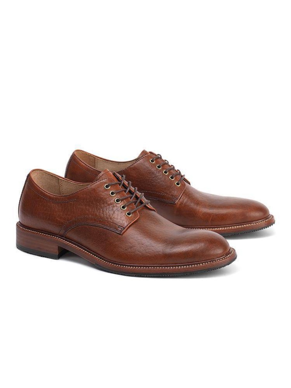 Trask Cognac Brown Leather Derby Shoes
